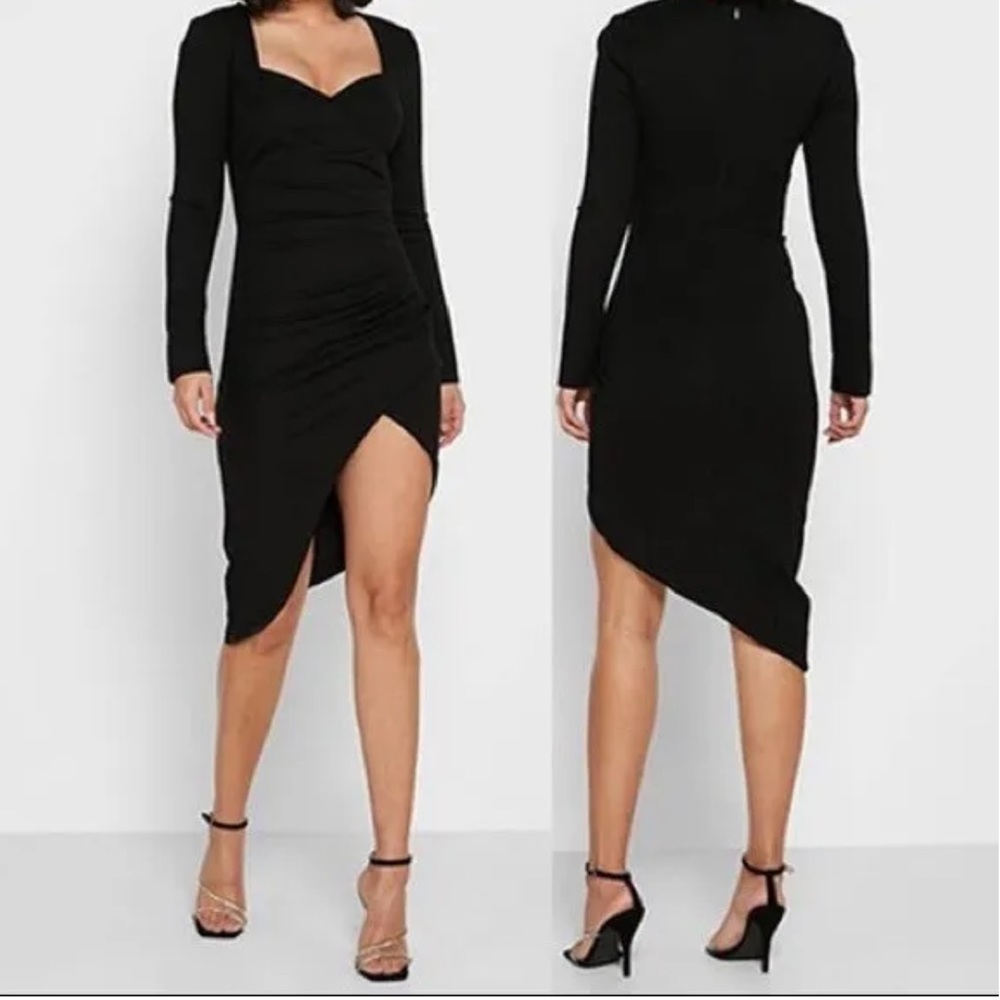 Lavish Alice Long Sleeve Slit Dress Asymmetrical Hem NWT - Size 18
